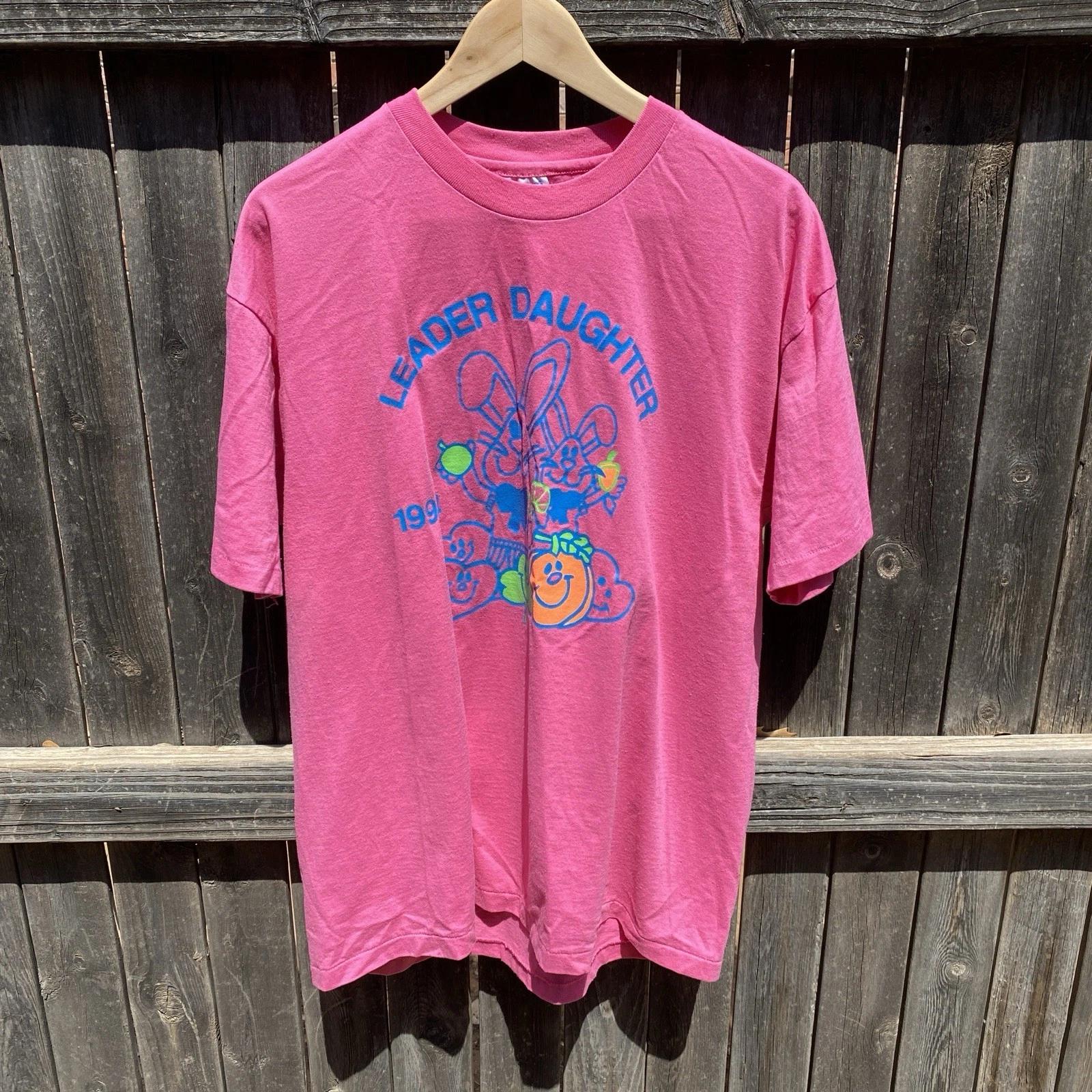 

1994 Leader Daughter pink single stitch bunny rabbit graphic t-shirt Adult XL M