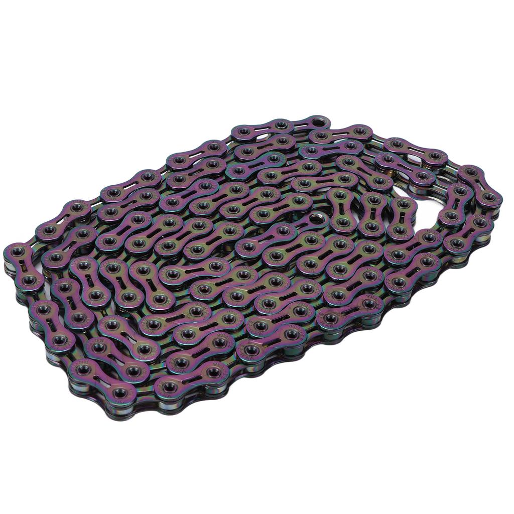 9 Speed Mountain Bike Chain Full Electroplating Treatment Durable Colorful Bicycle Chain