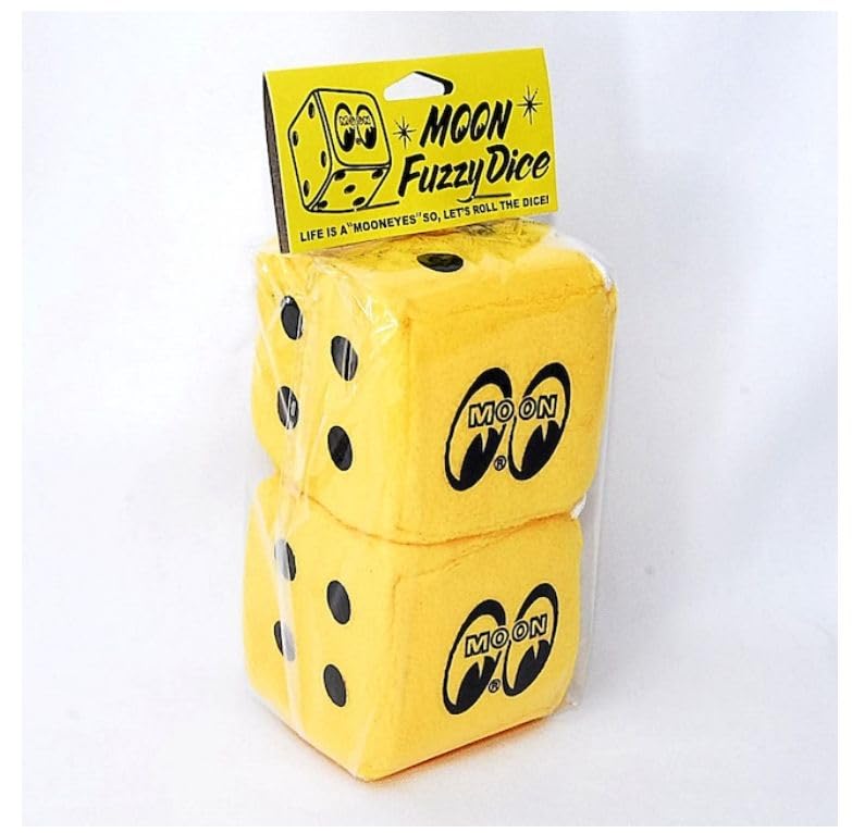 MOONEYES MOON Fuzzy Dice (MG878:YE) Car Motorcycle American Goods