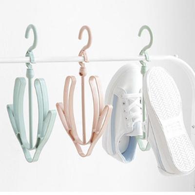 Household Clothes Plastic Shoe Racks Storage Shelf Drying Hanger 2 Hooks