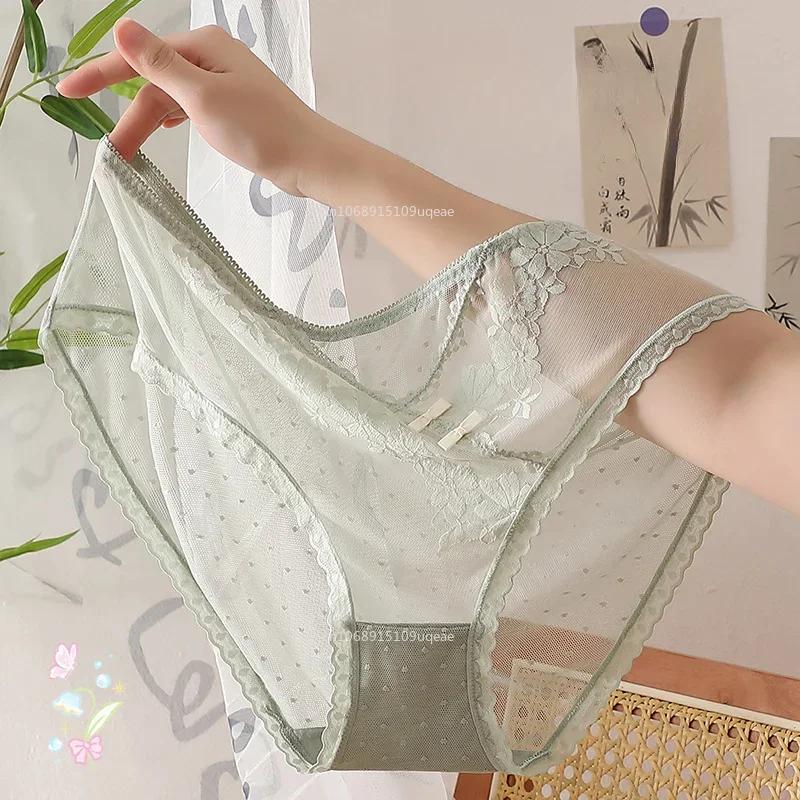 Plus Size Lingerie Sexy Panties Women's Gauze Translucent Lace Underwear Women Court Aristocratic Style Women Bragas Sexy Briefs