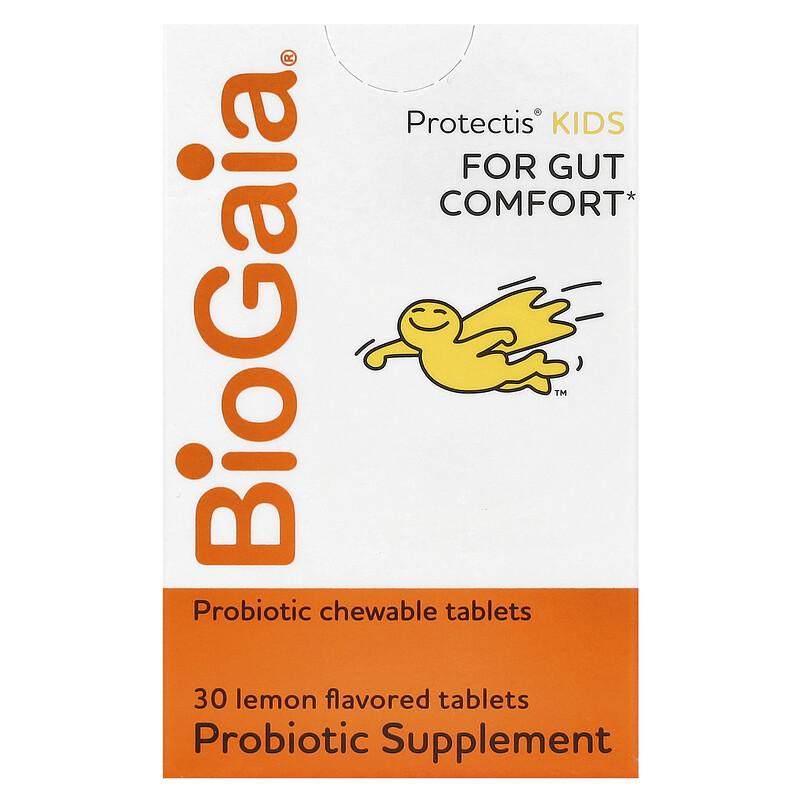 Protectis Kids, For Gut Comfort, Lemon, 100 Million CFU , 30 Probiotic Chewable Tablets