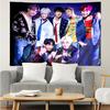 Kpop BTS1 Tapestry for Bedroom Aesthetic Classroom Tapestries Wall Hanging for Living Room Dorm Office,Ideal Creative Gift