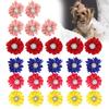 25Pcs/lot Cute Pet Dog Cat Hair Bows Flowers Grooming Bows with Rubber Bands for Pet