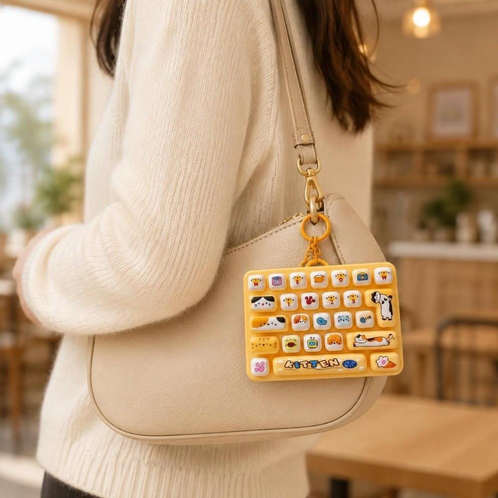 26 Key Decompression Button Toy Creative Style Keyboard Keychain Children Use