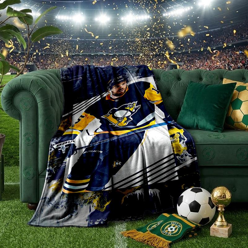 Pittsburgh Hockey Player Crosby Throws Blanket Flannel Blankets Plush for Couch Bed Gifts for Men Women Travel picnic blanket Christmas fan gifts