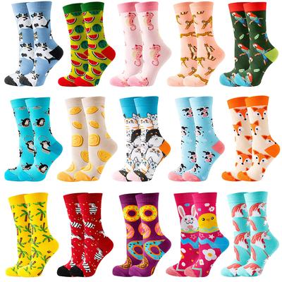 Calcetines de media caña para hombre y mujer de la serie Animal, moda, personalidad, hip hop, monopatín, fruta