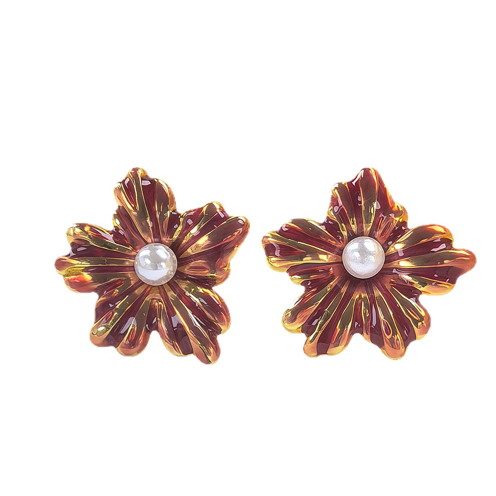 Beach Style Shell and Starfish Stainless Steel Earrings Conch Starfish Earrings with Extra Accents