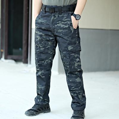 Tactical Pants Men's Spring and Fall Work Pants Multi-pocket Pants Spring and Fall Waterproof Tear-resistant Combat Pants