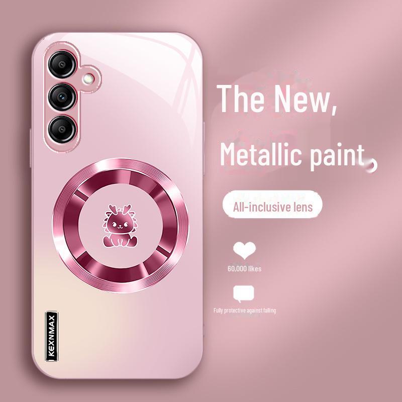 

Совместимый чехол для Samsung A73: Новый A72 Gradient Dragon, защитное стекло для линз A71 Liquid Glass, защита A70 от падений и грязи. Samsung A73 розовый