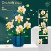Wei Le 2138 Rich Golden Orchid: Everlasting Flower Building Blocks Compatible with LEGO - Potted Plant Desktop Ornament
