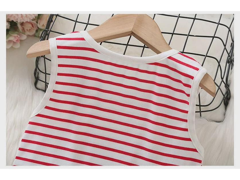 Dwuczęściowy zestaw letni dla dziewczynek w paski - Stylowa i codzienna odzież dziecięca
