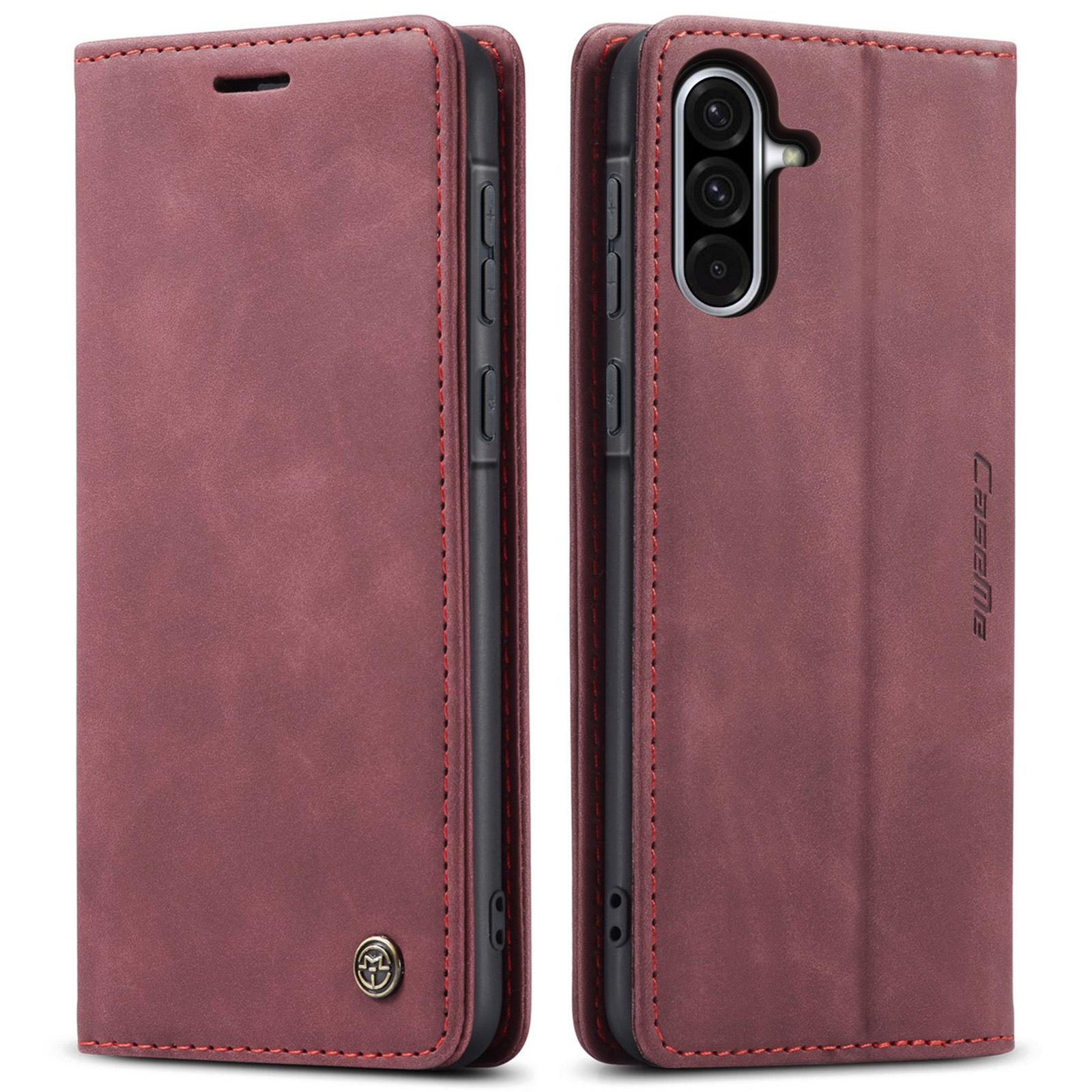 

Vintage PU Leather Flip Wallet Case for Samsung Galaxy A56/A36/A16 - Shockproof Protective Cover A91/S10lite/M80S червоний