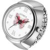 Silver Analog Ring Watch Waterproof Free Size for Women