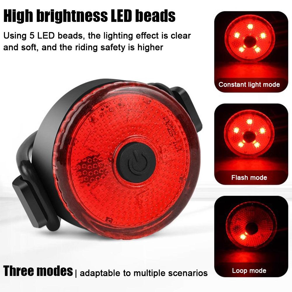 LED Bike Rear Light Waterproof Portable Safety Light Cycling Rear Tail Led Lamp Small Safety Light for Outdoor Cycling