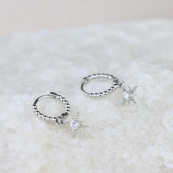3 paia di orecchini da donna a forma di luna e stella, orecchini a cerchio in rame elettroplaccato, orecchini a bottone con strass, per feste di ballo e appuntamenti