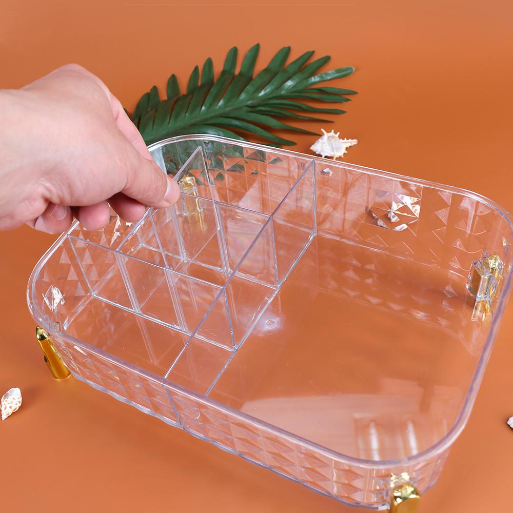 Bathroom Makeup Organizer With Compartments for Lipstick Brushes Perfume Cosmetics Storage Display Basket Box Desktop Storage