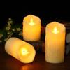 Flameless LED Pillar Candles with Dripping Wax Flickering Warm Light Battery Operated for Wedding Party Home Decor