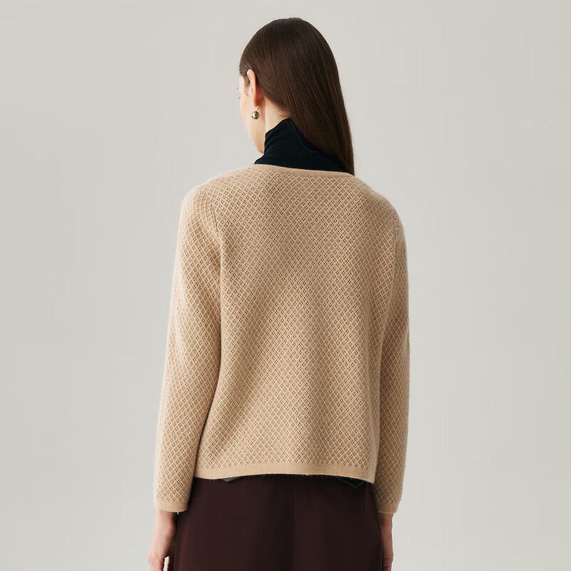 Zhaojun Women's 100% Cashmere Round Neck Cardigan Sweater