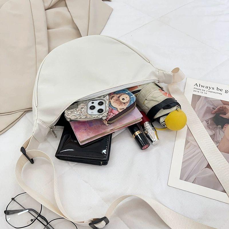New-style Solid-color Dumpling-shaped Bags Versatile Single-shoulder Bags with Texture Casual and Versatile Underarm Bags Commuting Crossbody Bags