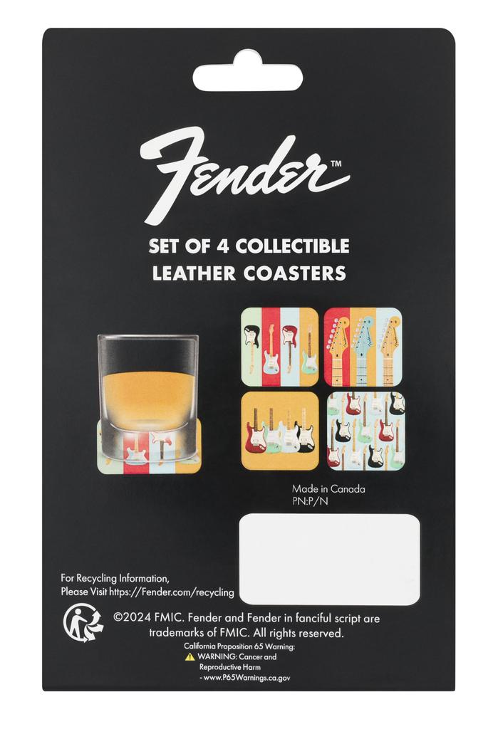 Fender Stratocaster Modern Design Coaster Set [100% Leather]