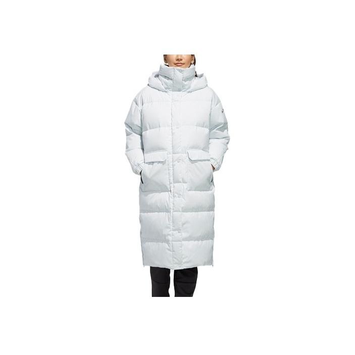 Adidas Outdoor Long Hooded Down Jacket Winter Women Jackets Light-Blue EH5025