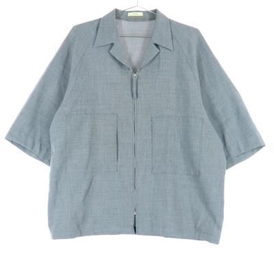 LIDNM Made In Japan Five-quarter Sleeve Zip Open Collar Shirt Open Collar Men's Used