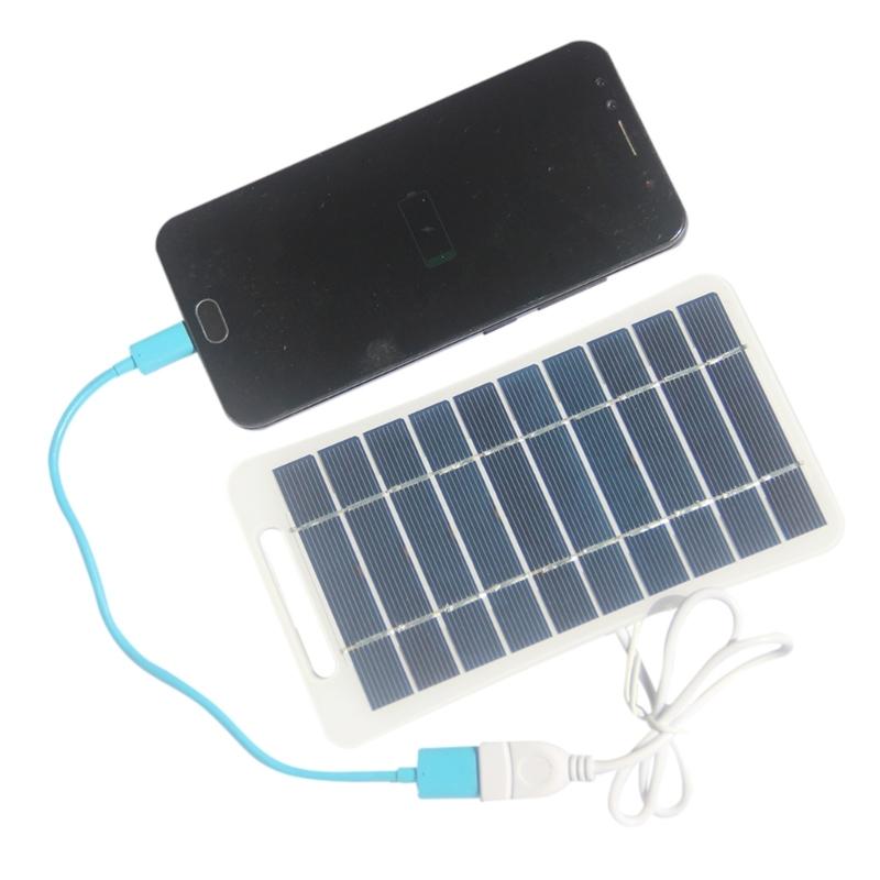 Compact USB Solar Power Charger Panel 2W 5V Solar Panel Charger for Outdoor Cooling Devices and Lighting Gadgets