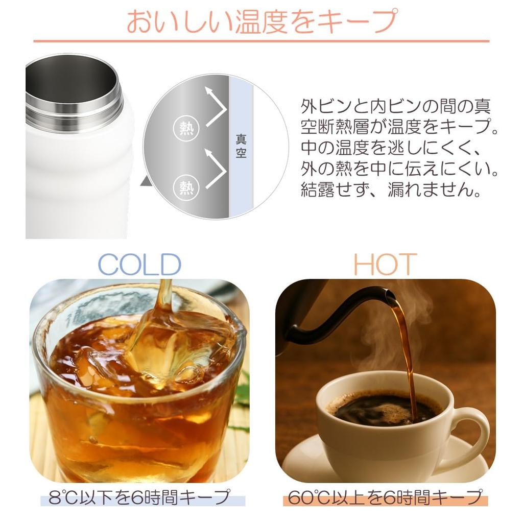 500ml Edelstahl-Wasserflasche, Leicht zu reinigen, Hält Wasser kalt oder heiß, Vakuumisoliert, Auslaufsicher, Weite Öffnung, Leicht zu halten, mit Griff,