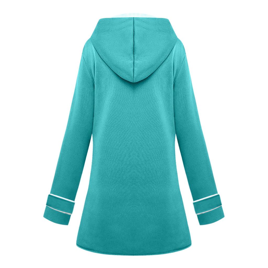 Abrigo de invierno para mujer, chaqueta cálida con capucha y botones