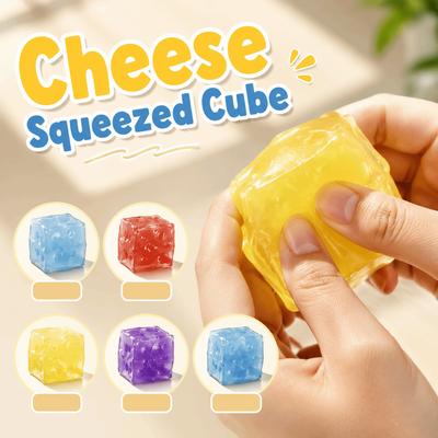 Moldable Cheese Squeezed Cube Super Soft Non Rebound Cheese Squishy Toy Anxiety Relief Comfortable Cheese Stress Ball