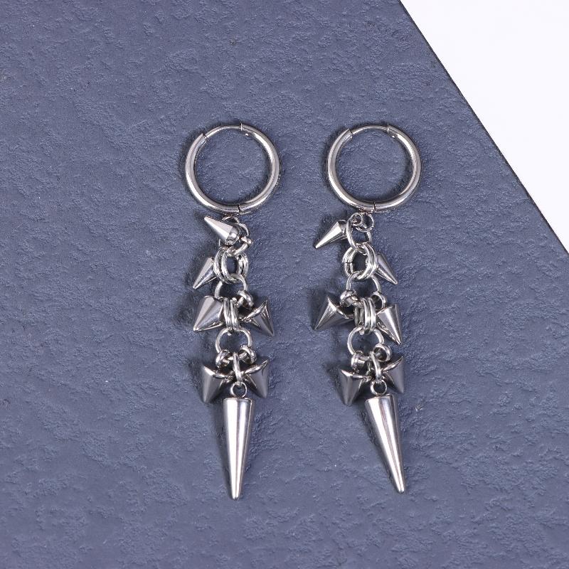 Punk Metal Piercing Curved Spike Earrings For Women Goth Grunge Aesthetic Rivet Earrings Jewelry Gift