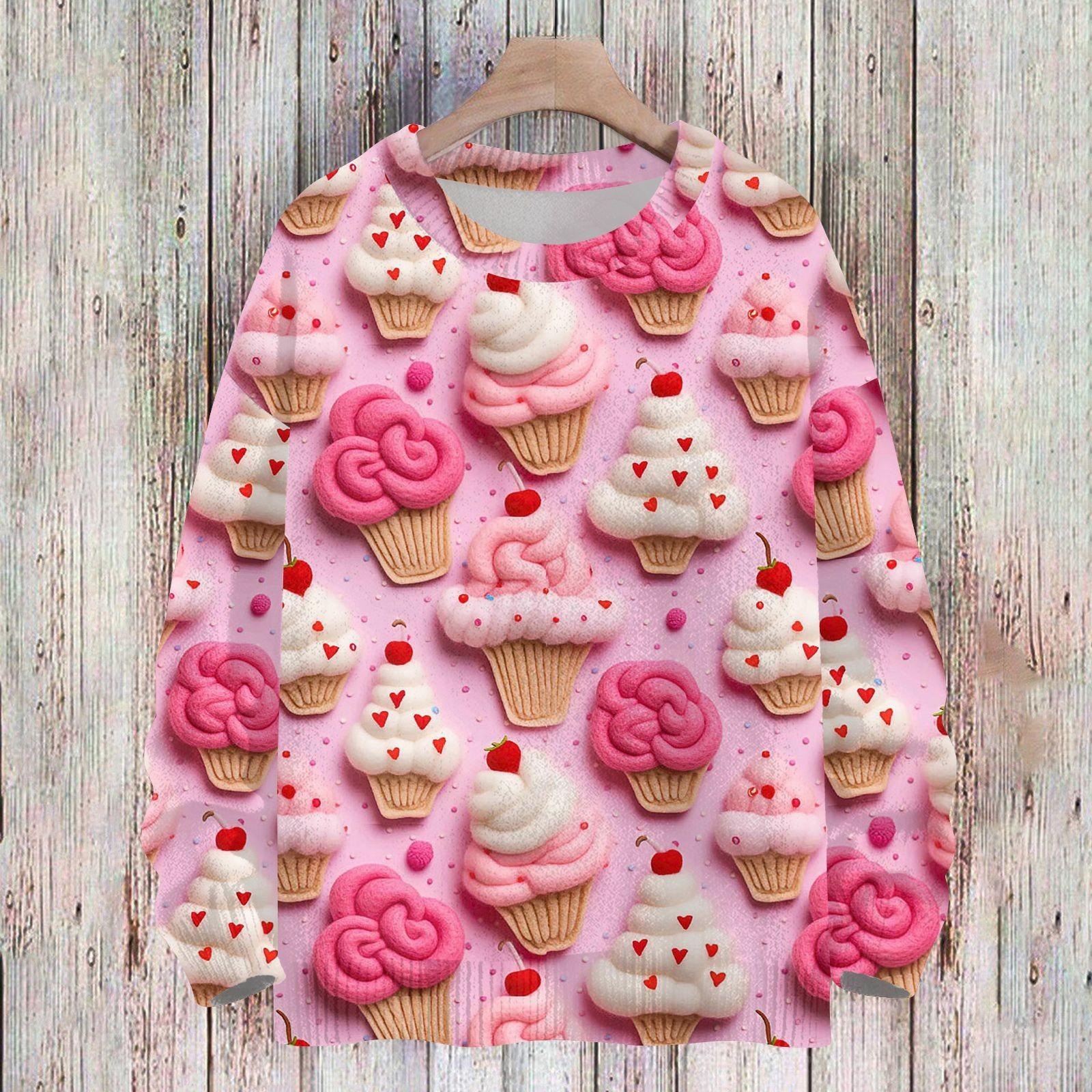 

Свитшоты ко Дню святого Валентина для детей, вязаные свитера для мальчиков и девочек, симпатичные рубашки, осенние свитера с круглым вырезом, топы 130