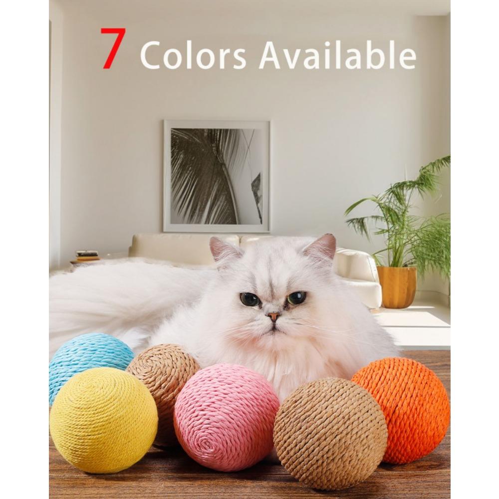 10CM Interactive Sisal Cat Scratching Ball Toy for Kitten Teeth Cleaning Anti Bite Cat Ball Sounding Toy Pet Supplies