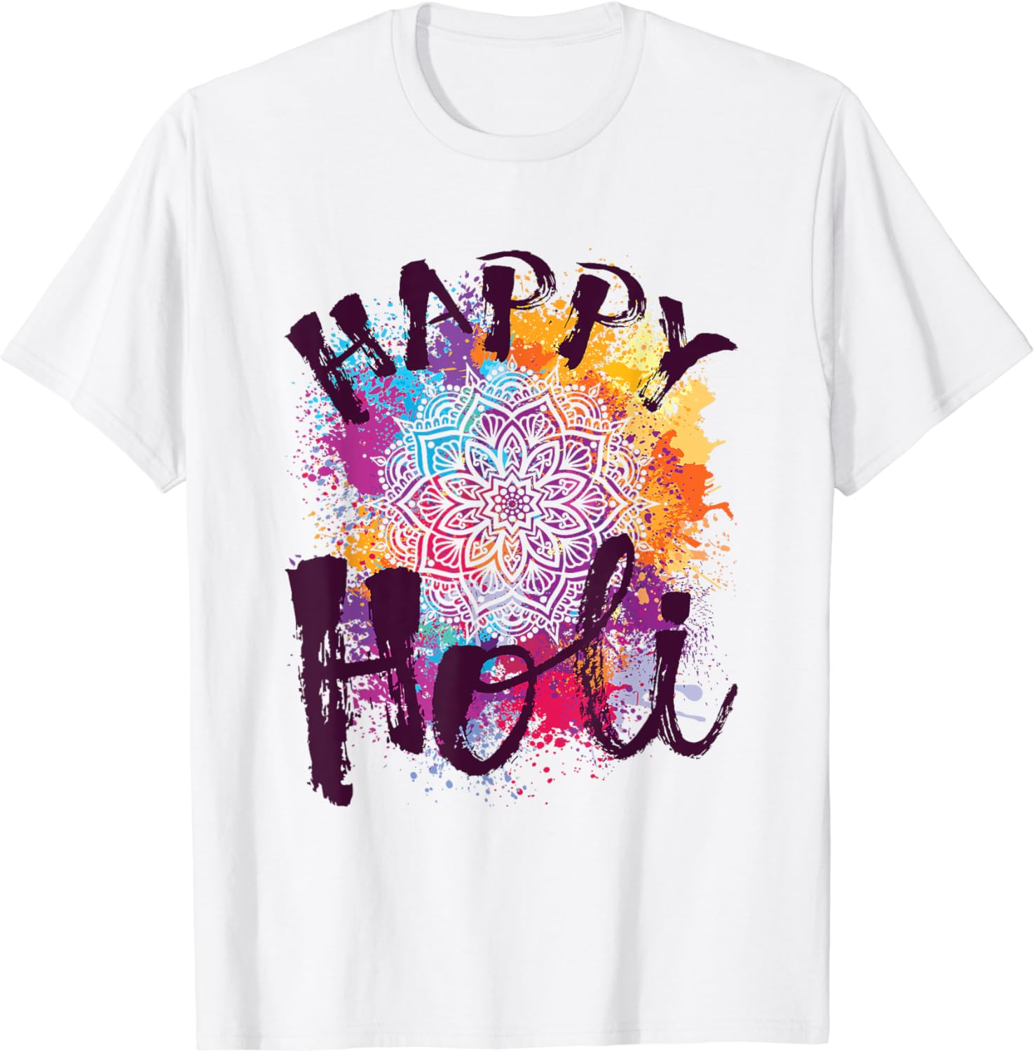 

Happy Holi Colors India Hindu Spring T-Shirt Vintage Clothes Women Clothing Tops Festival Wear Shirts Printed T-shirt 5XL різнокольоровий