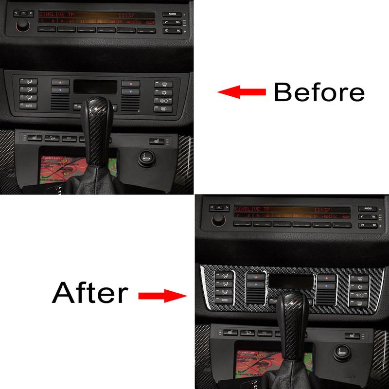 Carbon Fiber Central Air Conditioning Control Panel Decorative Cover For BMW X5 E53 2000-2006 Car Interiors Accessories Sticker