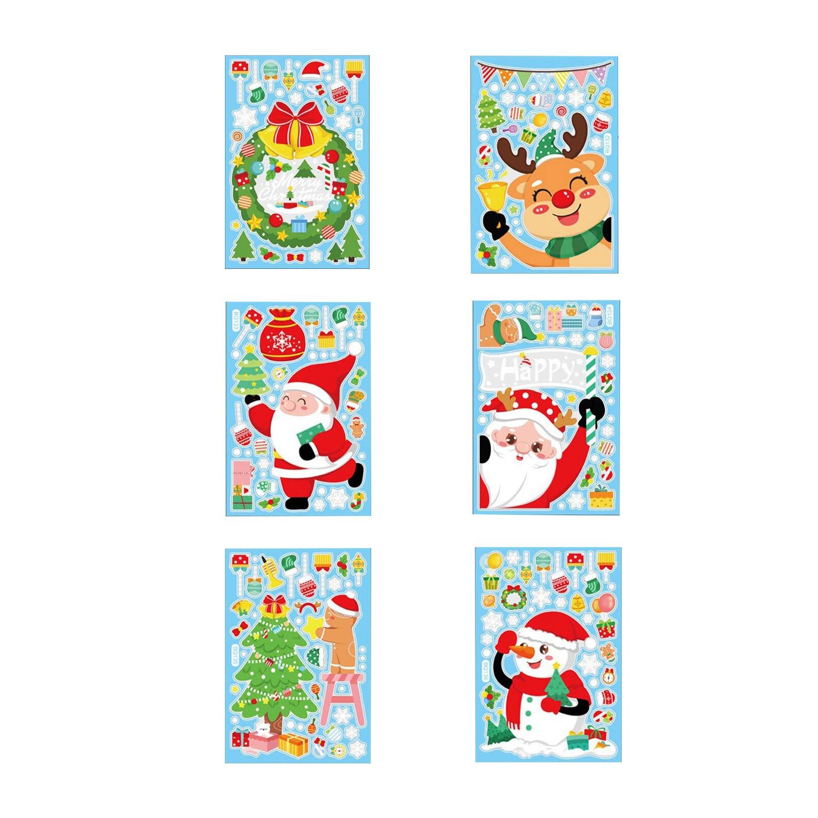 

Christmas Decorations Snowman Elk Window Stickers Merry Christmas Static Stickers Christmas Shopping Mall Glass Window Decoration One Size