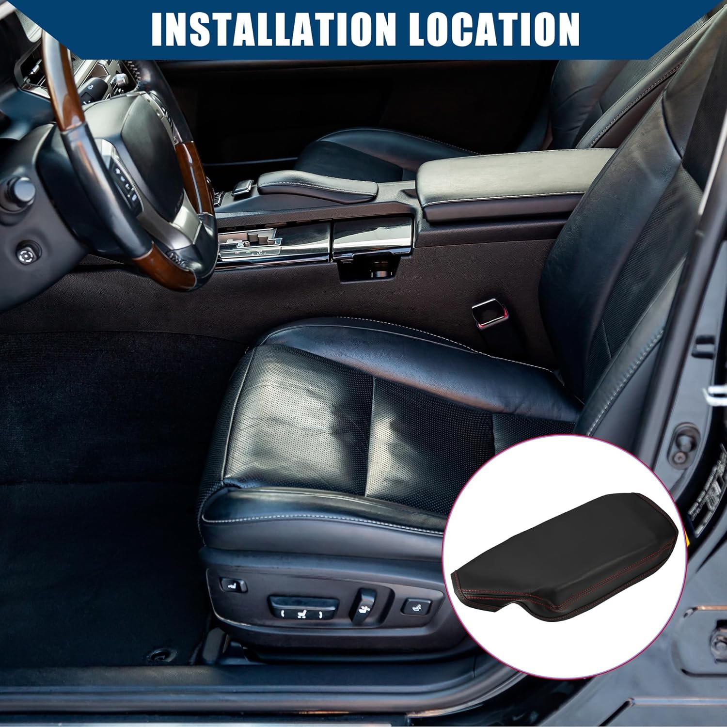 

Center Console Armrest Cover for BMW 3 Series F30 2013-2018 / Inner Car Interior Accessories/Durable Faux Leather / 1 Pcs Black
