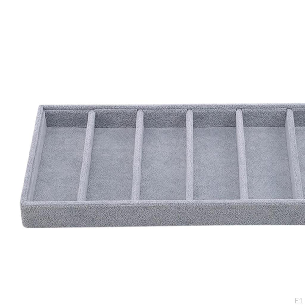 Eyeglass Display Tray, Frame Storage Box with Compartments, Velvet MDF, Secure for Valets,