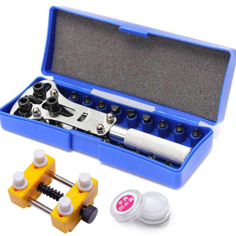 4pcs Adjustable Screw Back Remover Wrench Steel Watch Case Opener Three Jaw Open Cover Tool Bottom Opener Watch Repair Tools Kit