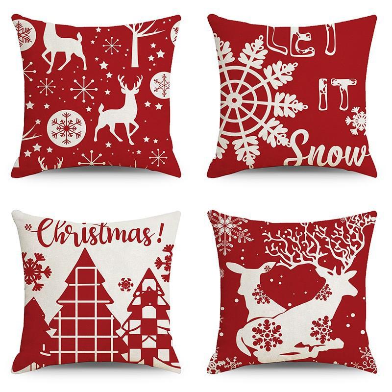 Christmas Pillow Home European Linen Sofa Cushion Cushion New Pillow Case