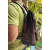 Hochwertige Leder-Kaffeefarbene Stilvolle Top-Handle Rucksacktasche