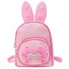 Rabbit Ear Letter Bow Sequin Childrens Backpack Zipper Design Layered Storage
