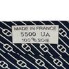 Pristine HERMES tie Chaine Pattern Navy silk mens 5500 UA Used