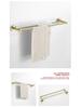 Gold Brushed Stainless Steel Bathroom Set: Towel Rack, Toilet Paper Holder, Storage Shelf, Clothes Hook, No Drill.