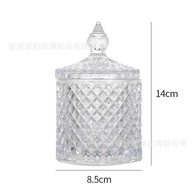 Transparent Glass Jar Yurt Food Roman Jar with Lid Handmade DIY Candle Holder Candy Storage Jars Home Decor Bottles Jars Boxes