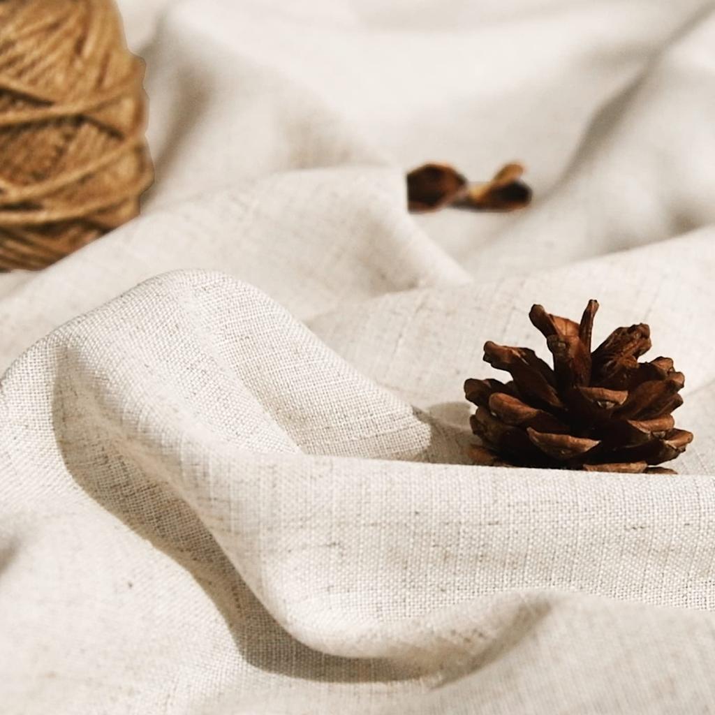 Beige Linen Kitchen Curtains 36 Inch Tier Curtains Farmhouse Cafe Light Filtering Small Window Drapes Flax Country Rustic Rod Pocket