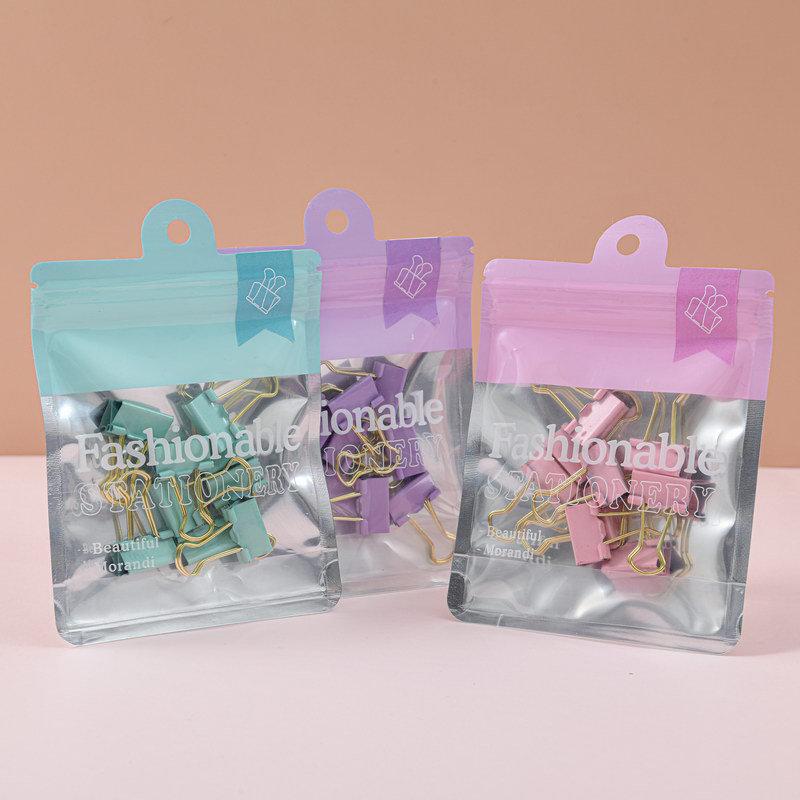 New Macaron Color Office Suit: High-Value, Labor-Saving Binding and Paper Clip Set with Long Tail Design