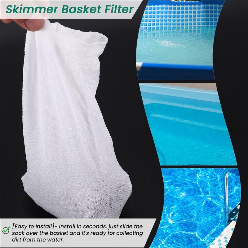 M-Modern-10Pcs Pool Skimmer Socks Skimmer Basket Filter Pool Filter Saver Socks, Swimming Pool Skimmer Socks For Filtering Leave