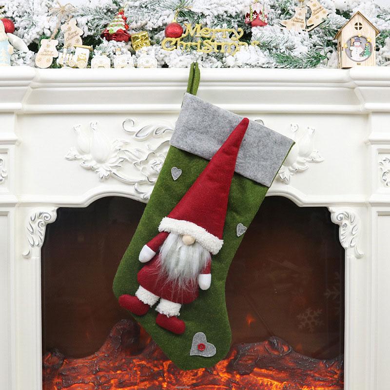 18”Oversize Xmas Faceless Gnomes Stockings Decor for Kids Gift Bag,Holiday Stocking for Fireplace Christmas Party Decoration